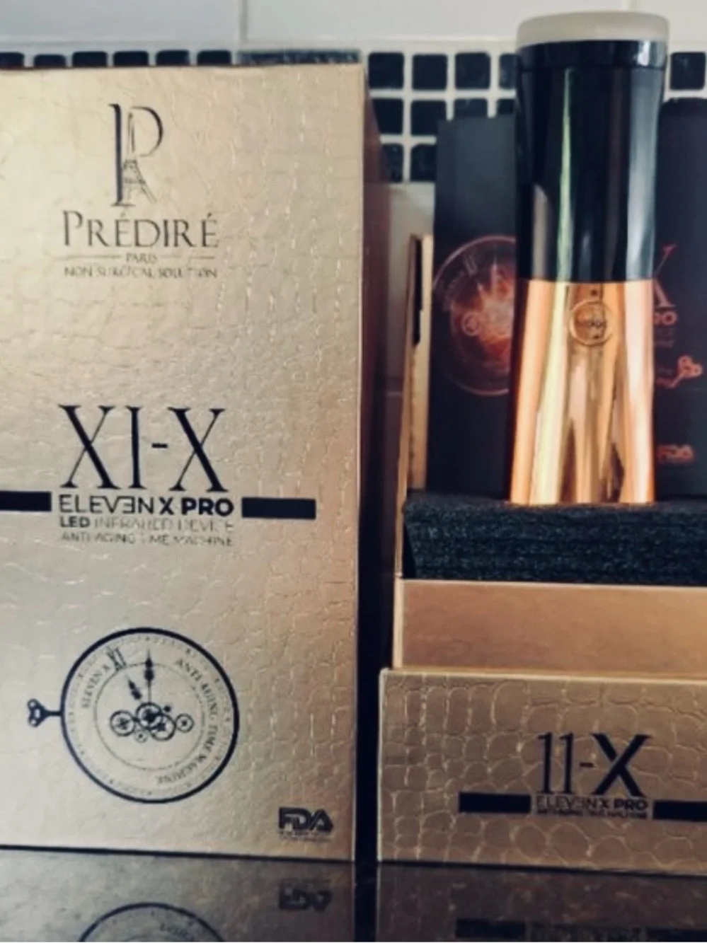 XI-X Eleven X Pro LED Skincare Device — Rose Gold